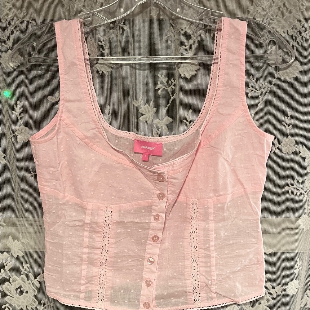 Edikted Light Pink Sleeveless Blouse